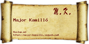 Major Kamilló névjegykártya